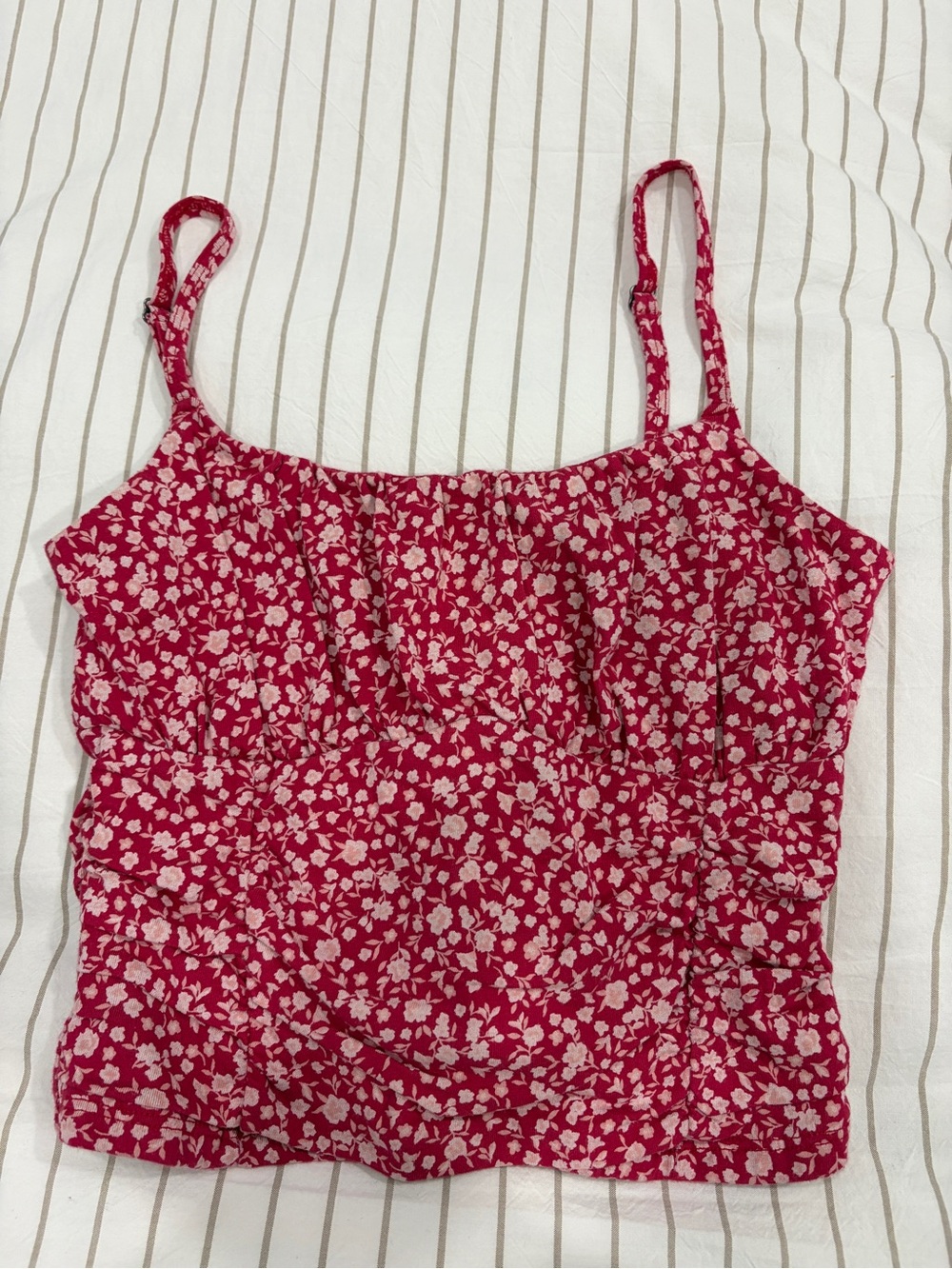 Hollister Red Floral Spaghetti Strap Cami